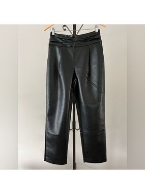 ARITZIA Wilfred Vegan Leather High Waist Pants in Black, Size 4.